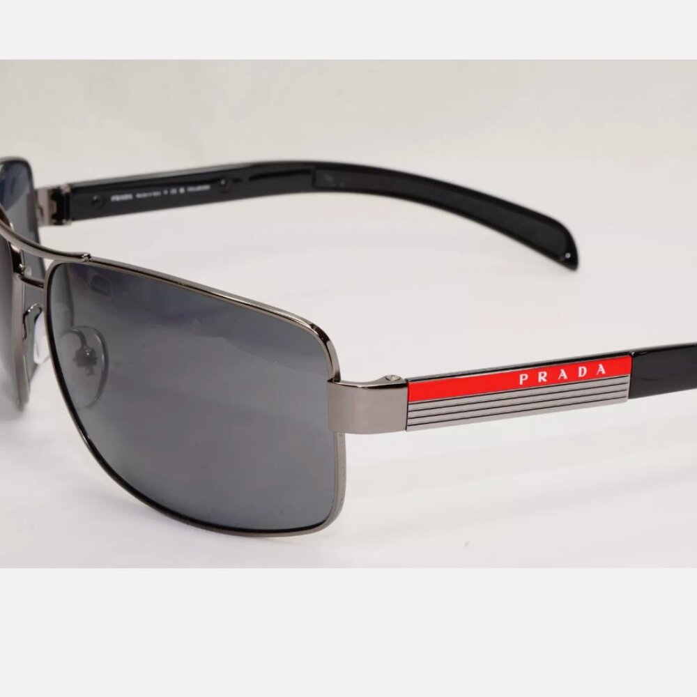 Prada Polarized Gunmetal Black 65mm Sunglasses - Picture 8 of 8